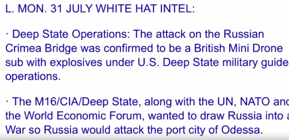 Mon 31 July White Hat intel