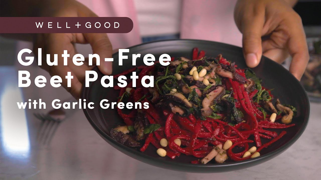 Heart-Healthy Beet Pasta with Garlicky Greens | Cook With Us ...
