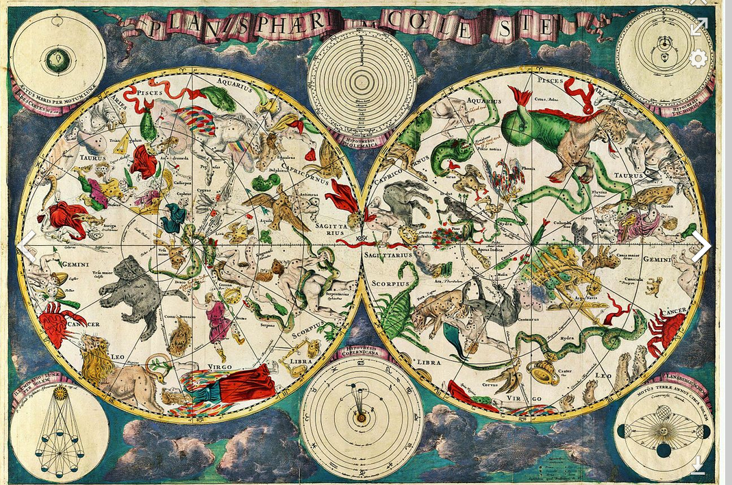 A celestial map from the 17th century, by the Dutch cartographer Frederik de Wit.