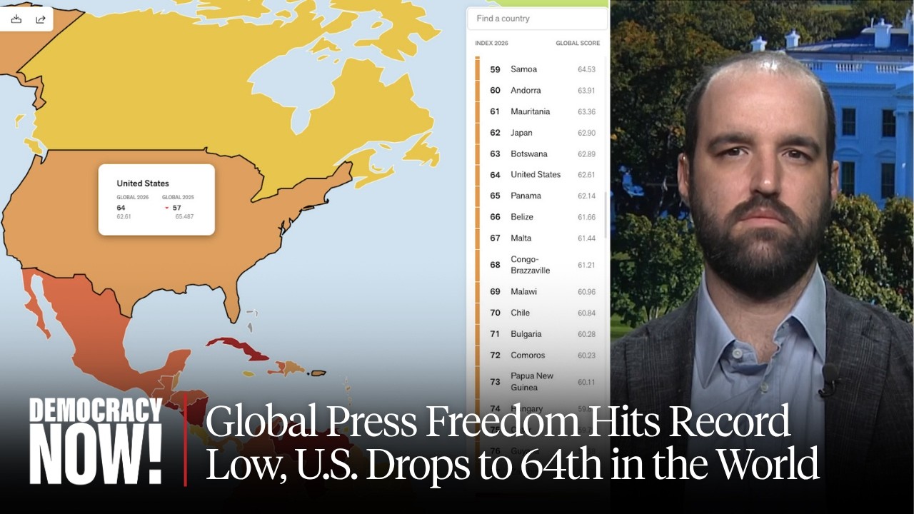 Global Press Freedom Hits Record Low, U.S. Drops to 64th in the World: Reporters Without Borders - YouTube