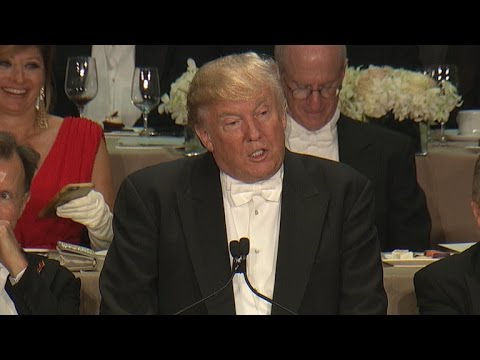 Trump roasts Clinton at Al Smith charity dinner - YouTube