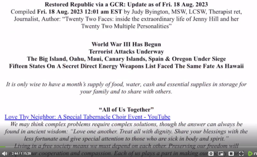 Situation Update 8 18 2023