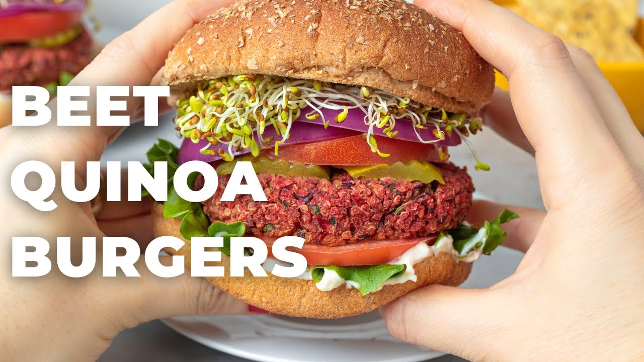 VEGAN BEET QUINOA BURGER |Easy, Gluten-Free, WFPB|