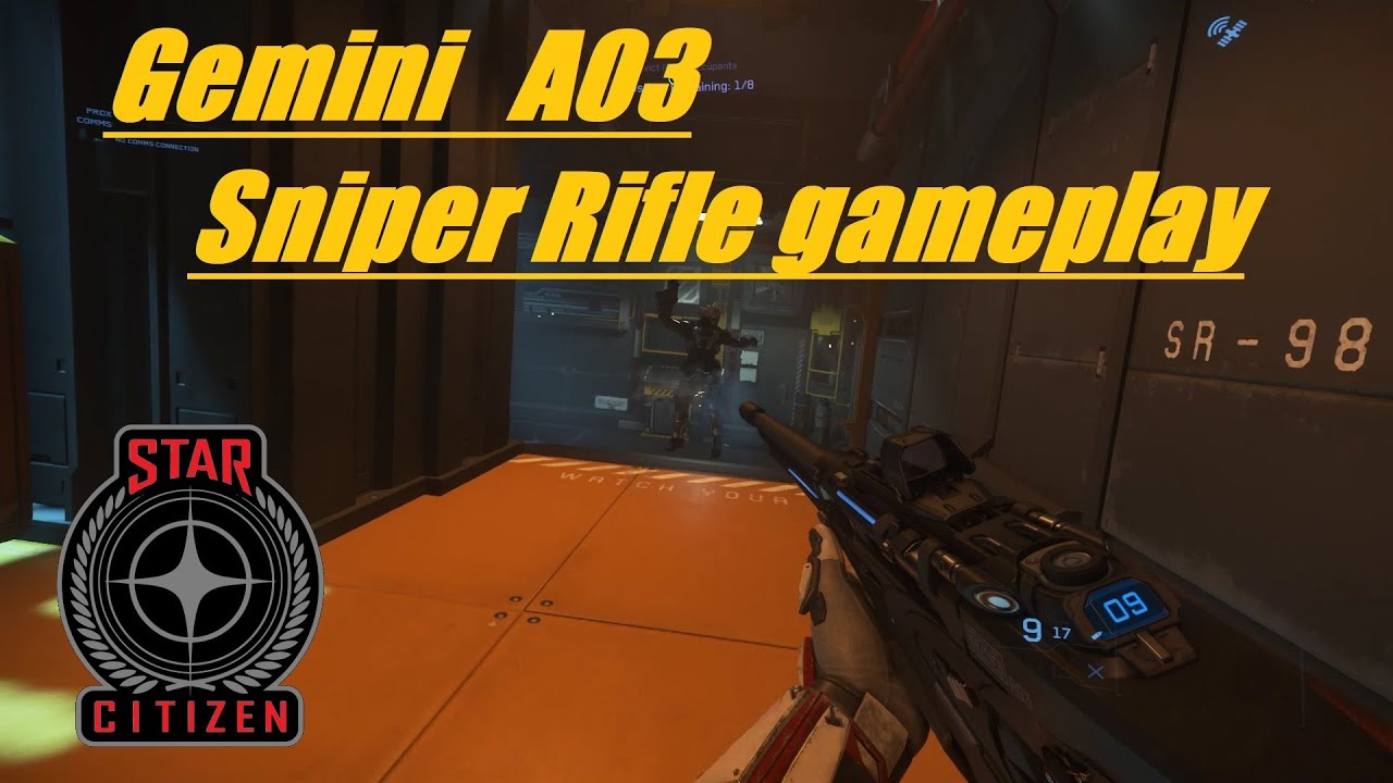 Gemini A03 Sniper Rifle Gameplay - Evict illegal occupants & SPK (Star citizen 3.12) - YouTube